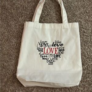 White Love Tote Bag